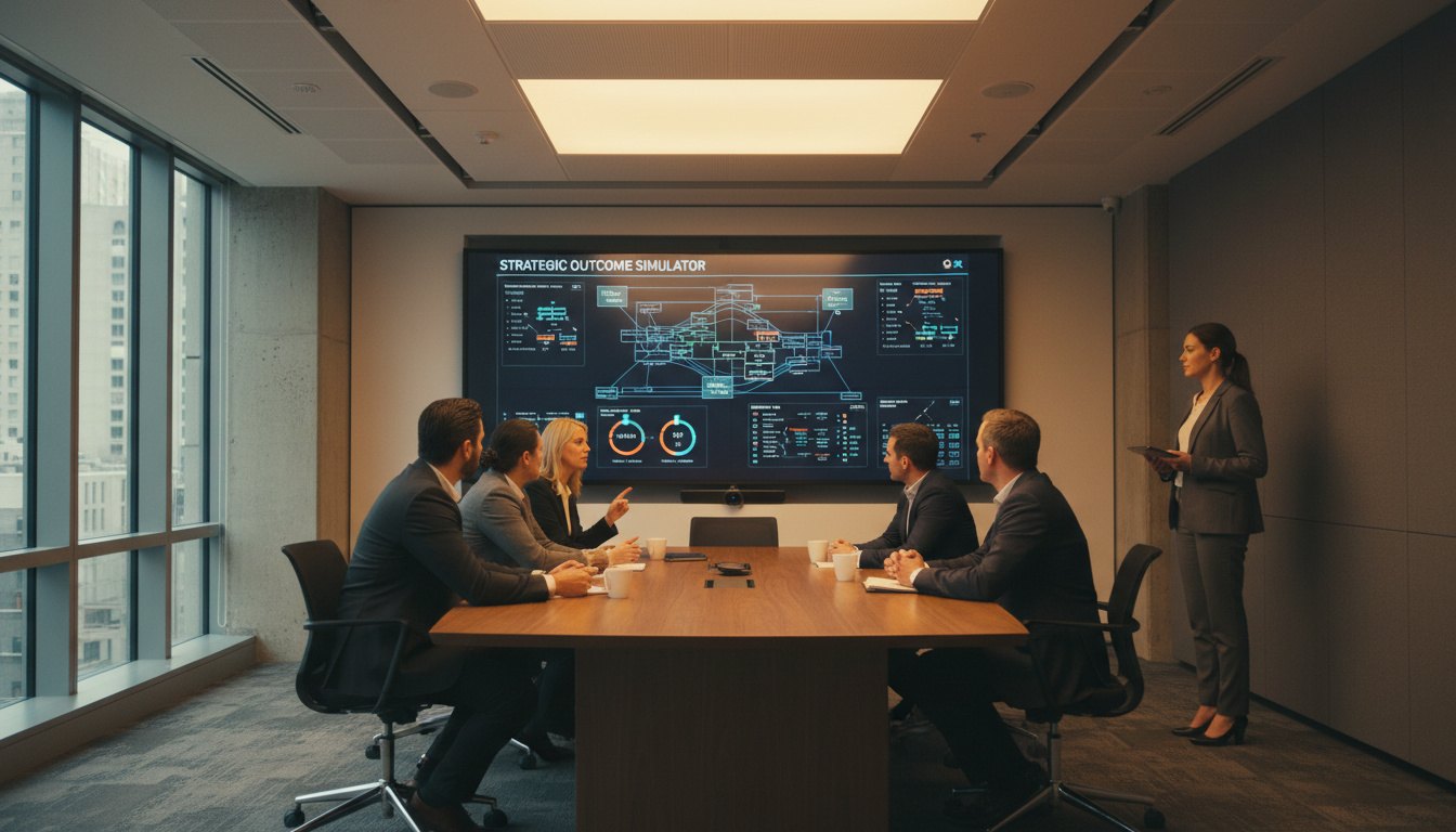 Ein Team betrachtet gemeinsam Entscheidungsergebnisse